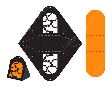 Halloween Treat Box With Bat Silhouette Template For Small Ts And