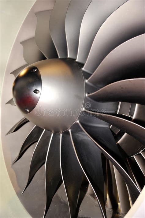 Large Jet Engine Turbine Blades Stock Image Image Of Aero
