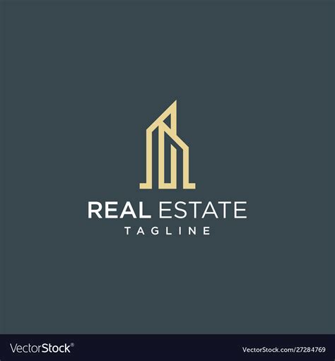 Real Estate Logo Design Inspiration Royalty Free Vector