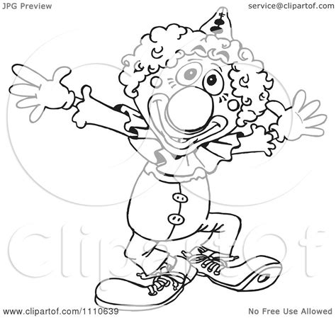 Clipart Black And White Circus Clown Royalty Free Vector Illustration