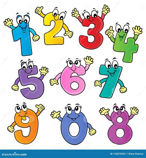 Cartoon Numbers Theme Set 1 Vector Illustration 144265568