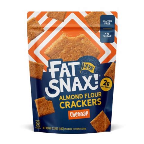 Fat Snax Almond Flour Cheddar Crackers 2 25 Oz Kroger