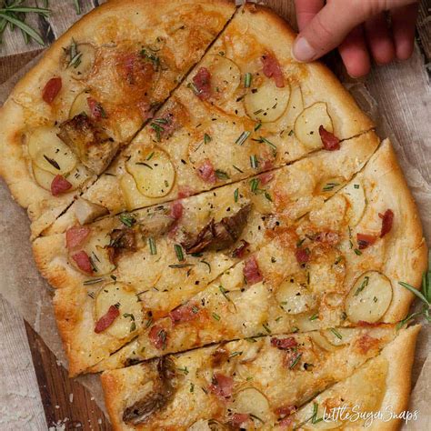 Pizza Bianca White Pizza With Potato And Camembert Little Sugar Snaps