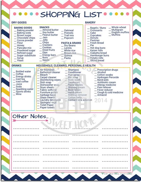 Printable Grocery Shopping Checklist Shopping List Template The