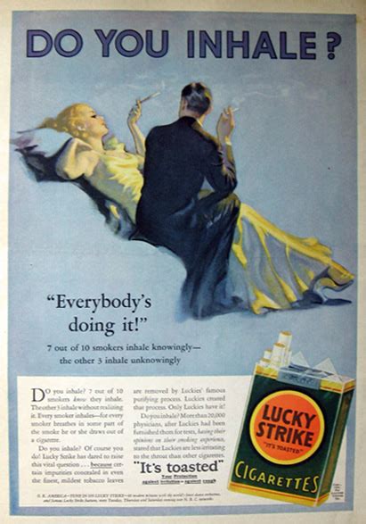 1932 Lucky Strike Cigarettes Ad ~ Everybodys Doing It Vintage