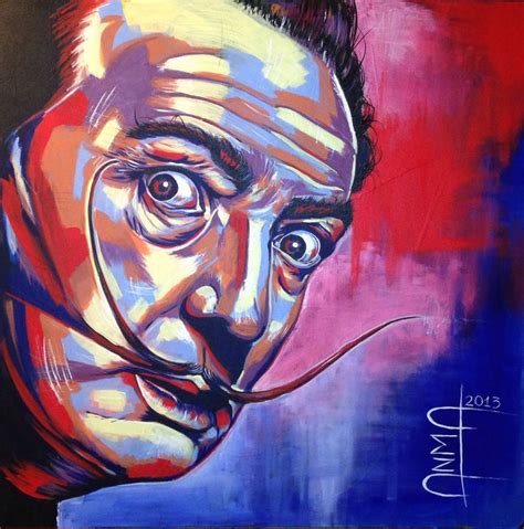 Yulduz usmonova — taralli dalli. Salvador Dali (acrylic on canvas) | Portrait painting ...