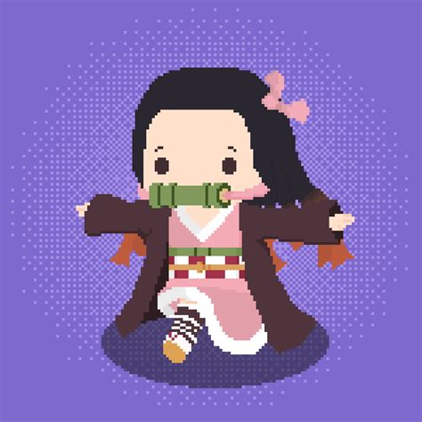 Nezuko Pixel Art Rkimetsunoyaiba