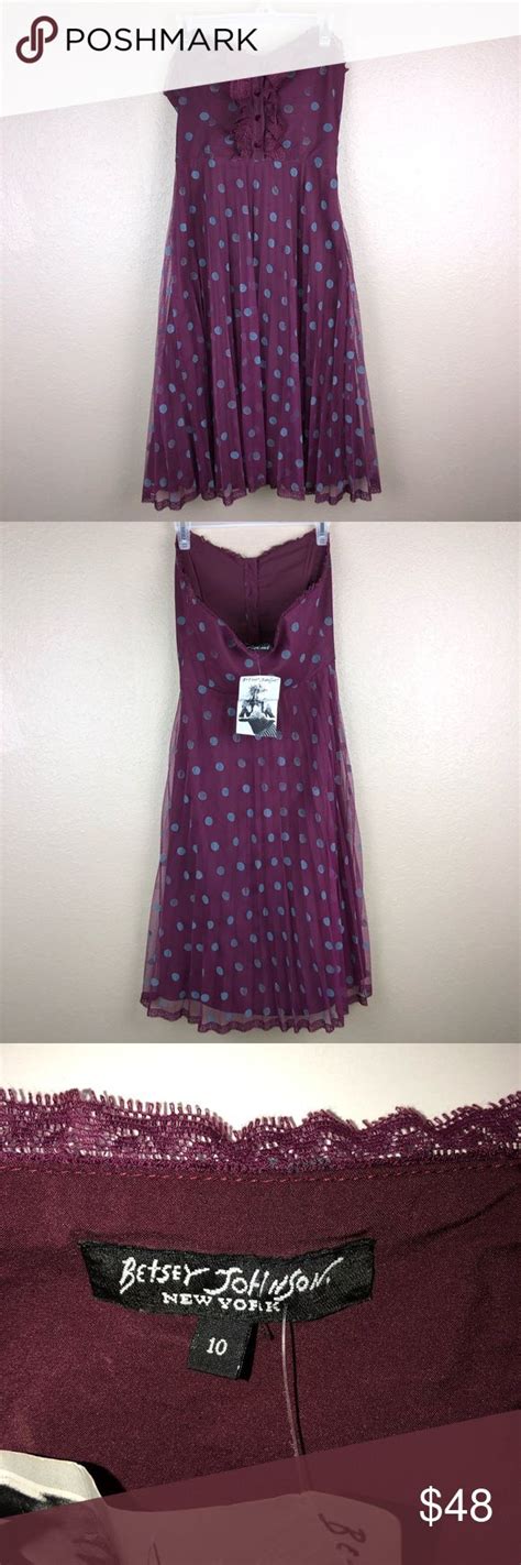 Betsy Johnson Purple Teal Polka Dot Dress Sz 10 Polka Dot Dress Dot