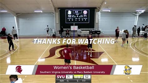 Southern Virginia University Womens Basketball Vs Mary Baldwin