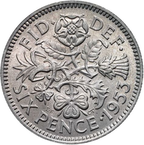 Sixpence 1953 Coin From United Kingdom Online Coin Club