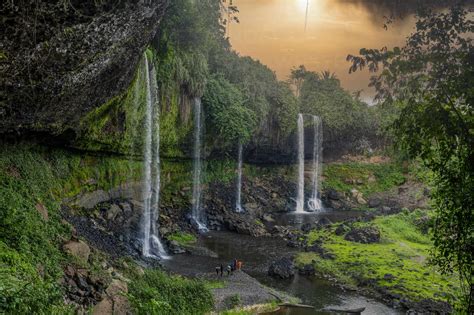 Agbokim waterfall, Ikom, Nigeria, West Africa, Africa stock photo