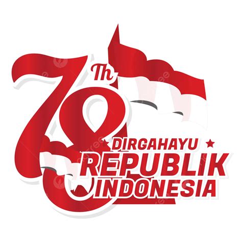 Feliz República De Indonesia Años De Diseño De Imágenes Prediseñadas De Independencia Vector