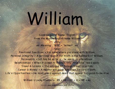 The Meaning Of The Name William Things I Like Pinterest