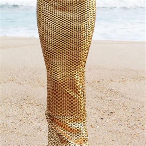 Swimmable Mermaid Tail Gold Fish Scale Hampton Mermaid