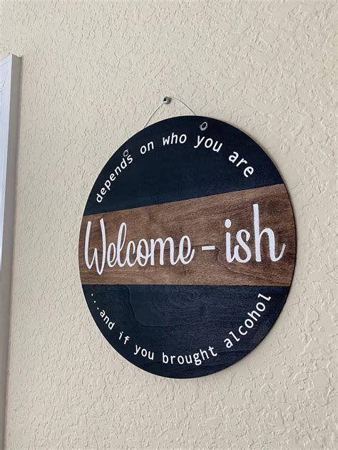 Welcome Ish Door Sign Etsy