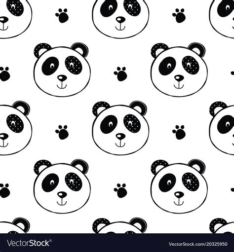 Seamless Pattern With Panda Royalty Free Vector Image