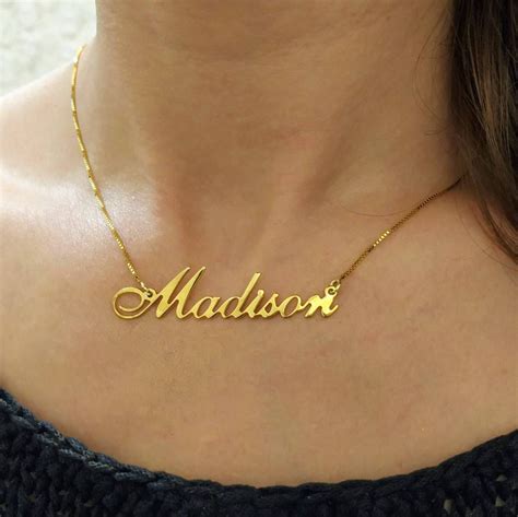 14k solid gold name necklace 😍 personalized necklaces real gold necklace hand necklace