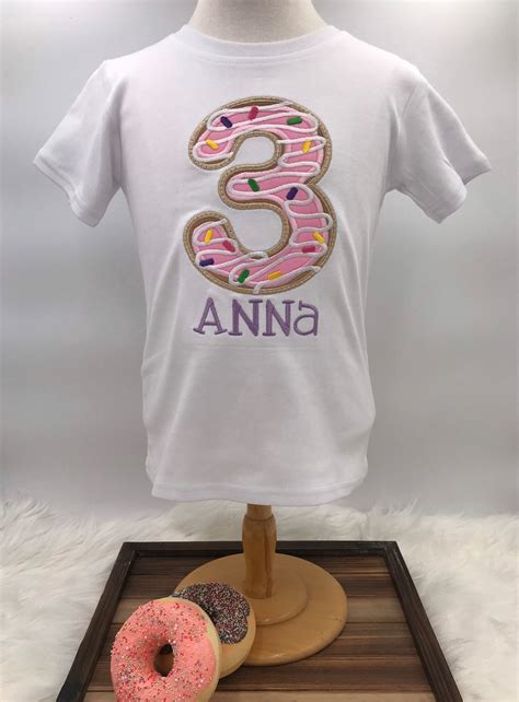 Pink Donut Birthday Shirt Personalized Birthday Shirt Donut Etsy