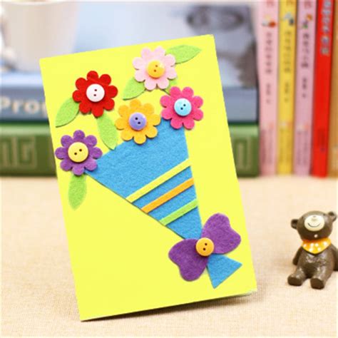 3pcs Children Handmade 3d Diy Greeting Card Toys Non Woven Fabric T