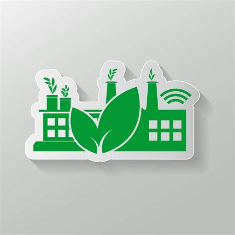 Factory Ecologyindustry Iconclean Energy With Eco Friendly Concept