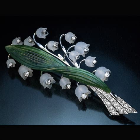 Large Vintage Lily Of The Valley Brooch Pin Ref 648994 Antique
