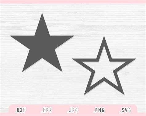 Star Svg Dxf Star Vector Cut Files Star Silhouette Digital Clipart For
