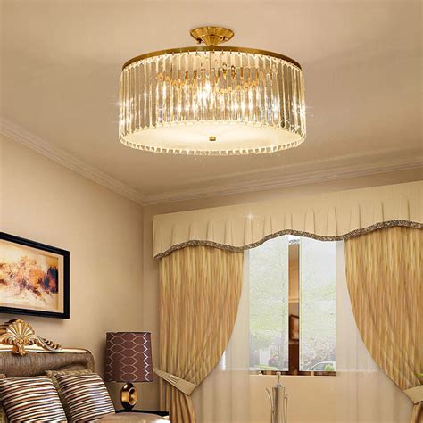 Whether you're after a look that's elegant, minimalist, industrial, or modern, we've got you. Mid Century Modern Round Crystal Semi Flush Mount in Gold ...