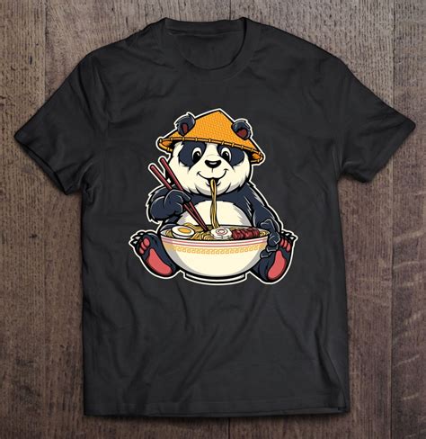 Cute Japanese Panda Bear Eating Ramen Noodles Kawaii