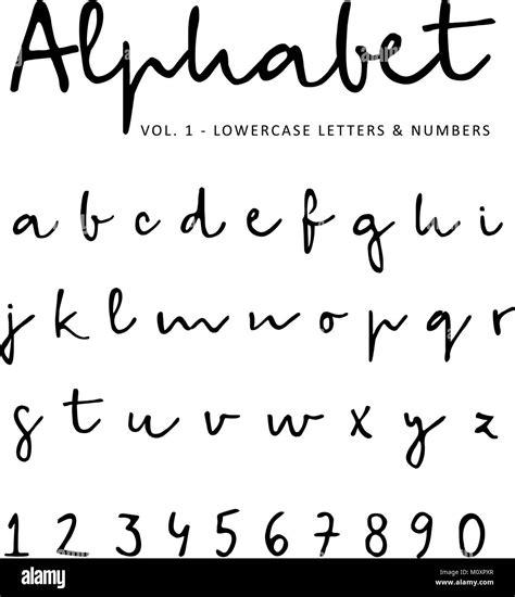 Alfabeto Vectorial Dibujada A Mano Font Aislado De Letras Minúsculas
