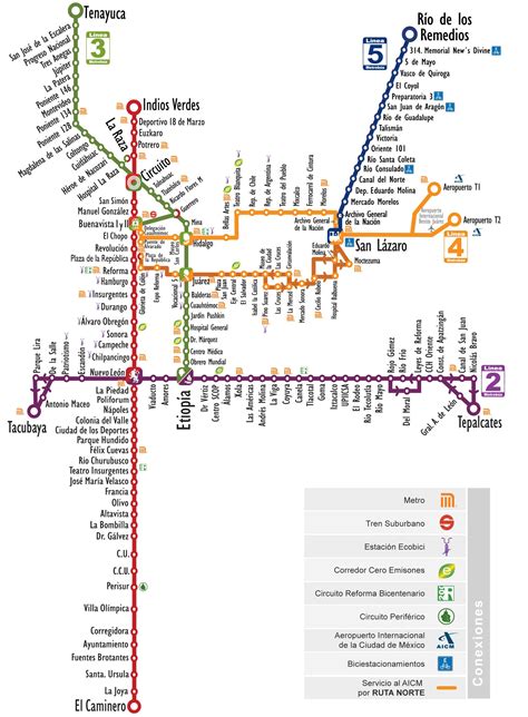 Mapa Y Plano De Bus De La Ciudad De México Df Estaciones Y Lineas