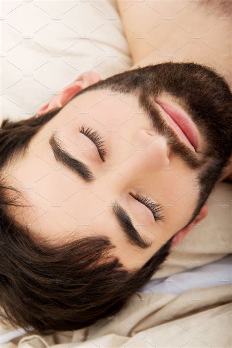 Young Man Lying In Bed People Images ~ Creative Market