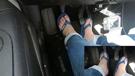 Pedal Pumping 110 Driving Vw Up With Adidas Eezay Flip Flops