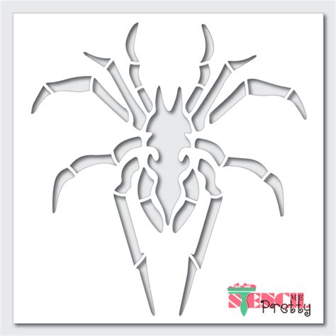Black Widow Spider Stencil For Painting Halloween Decor Template