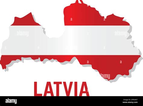 Isolated Map With Flag Of Latvia Vector Illustration Stock Vector Image