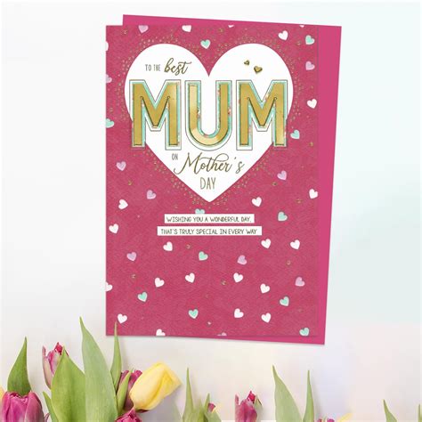 best mum on mother s day greeting card