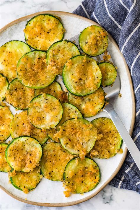 Crispy Baked Zucchini On A Serving Plate Large Zucchini Recipes