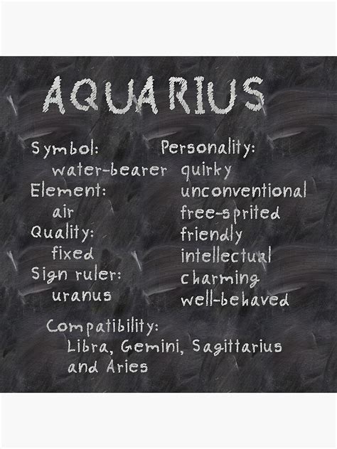 Aquarius Traits Poster By Adiosmillet Redbubble