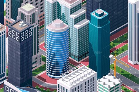 isometric city map | Custom-Designed Illustrations ~ Creative Market