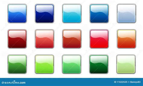 Set Of Colorful Glossy Buttons Stock Illustration Illustration Of