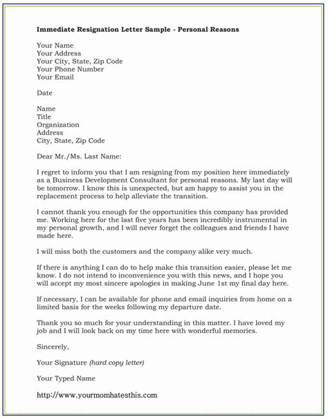 Resignation Letter For Personal Reasons Fresh Dos And Donts For A