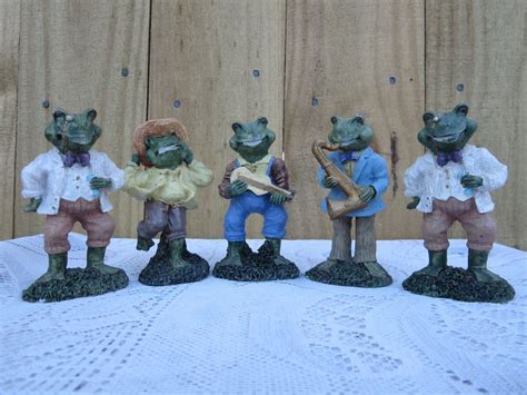 Frog Figurines Vintage Frogs Five Frog Figurines Ceramic Frog