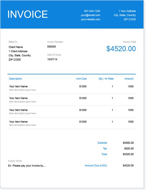 Free Invoice Templates Download Now And Customize Your Invoices
