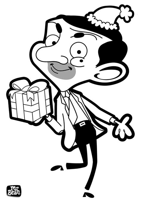Click to see the whole selection of pictures with celebrities, actors and sportsmen. Mr. Bean With Gift Coloring Page - Free Printable Coloring ...