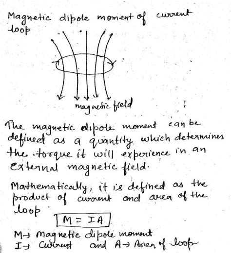 Define Magnetic Dipole Moment Of A Current Loop Physics Magnetism
