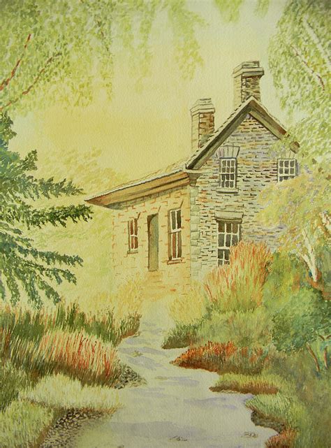 Old English Cottage Painting By Sonja Viuhko Maroney