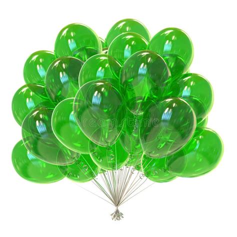Green Balloons Party Birthday Carnival Decoration Stock Illustration