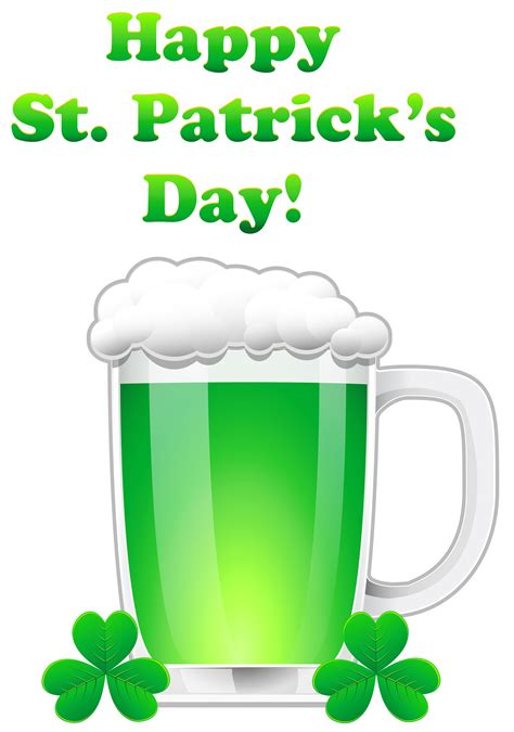 25,000+ public domain clip art. Happy St Patrick's Day with Green Beer Transparent PNG ...