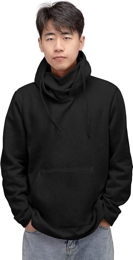 Sweatshirt Hoodie With Integrated Face Covering Mask Side Pockets