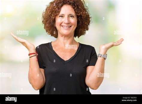 Beautiful Middle Ager Senior Woman Over Isolated Background Smiling