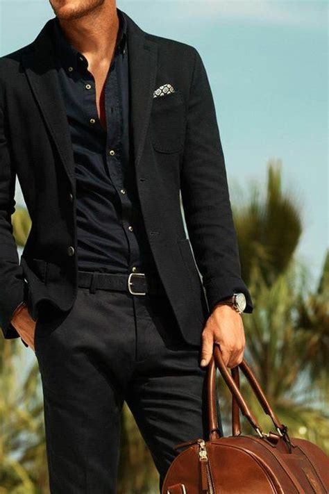 2018 Latest Coat Pant Designs Black Casual Custom Men Suits Beach Groom